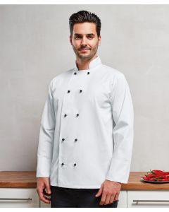 Premier Cuisine Long Sleeve Chef’s Jacket – Unisex, Soft Feel, Mandarin Collar