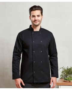 Premier Studded Front Long Sleeve Chef’s Jacket – Unisex Style, Kitchen Workwear