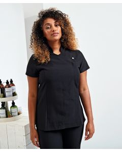 Premier Blossom Beauty & Spa Tunic – 100% Polyester, Concealed Zip, Short Sleeve