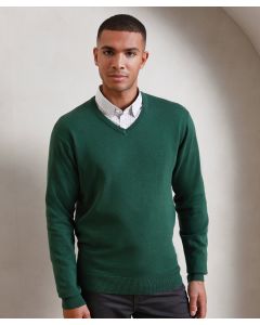 Premier V-Neck Knitted Sweater – Long Sleeves, Soft Feel/ Cotton Rich Yarn, Set In Sleeves