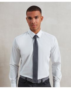 Premier Slim Knitted Tie – 5cm Narrow Width, Fine Knit Stitch, Two-Tone Yarn, Square Blade, Men’s Fashion Tie