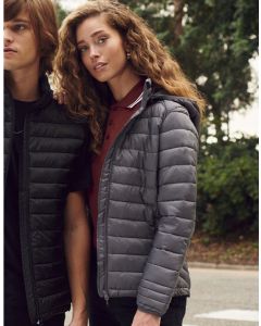 Clique Ladies Hudson Quilted Jacket – Down‑Style Padding with Removable Hood & Secure Pockets, Three Zipped Exterior, Elasticated Hem