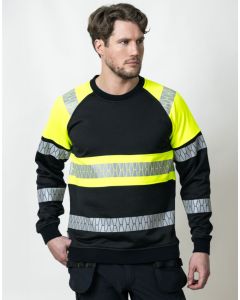 Jobman Workwear Sweatshirt Hi-Vis - Enhanced Visibility and Hard-Wearing Design, Crew Neck, Ribbed Cuffs and Hem, Smooth Interior