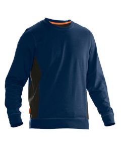 Jobman Workwear Sweatshirt – Premium Two‑Tone Crew‑Neck Sweatshirt, Contrast Panels, Ribbed Hem and Cuffs, Round Neck Sweatshirt