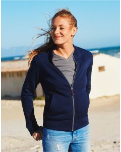 Printer Essentials Ladies Javelin Full Zip Sweatshirt – Mock Collar, Coil Front Zip, Welt Pockets, Long Sleeves with Rib Cuffs