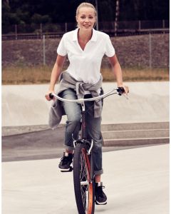 Printer Essentials Ladies Surf Pique Polo – Pique Knit Fabric, Comfortably Ventilated Material, Side Slits, Side Vents, Flat Knit Collar