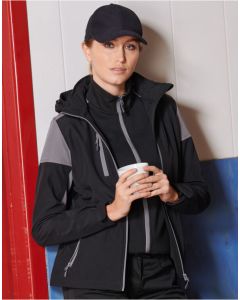 Printer Prime Ladies Softshell Jacket – Zip Fastened Pockets, Full Length Front Zipper, Adjustable Cuffs and Hem, Velcro Straps