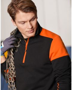 Printer Prime Half Zip Sweatshirt - Premium Eco‑Blend Sweatshirt, Contrast Neck Tape, Inner Left Side Seam Pocket