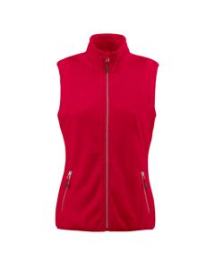 Printer Red Ladies Sideflip Fleece Vest – Sleek Sleeveless, Full Length Front Zip Closure, Side Pockets, Clean Finish, Contrasting Zippers