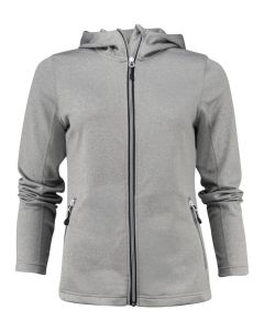 Printer Red Ladies Layback F/Z Hoodie – Full Zip Closure, Hood with Drawstrings, Two Front Pockets, Ribbed Cuffs and Hem, Vibrant