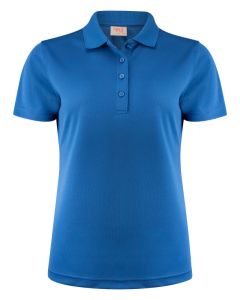 Printer Red Ladies Smash Polo Shirt - Collared Neckline, Short Sleeves, Polished Finish, Classic Cut, Tone in Tone 4 Button Closure