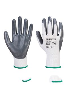 Portwest Flexo Grip Nitrile Glove - Industrial Safety Work Gloves, Smooth Finish, Enhanced Abrasion Resistance