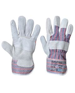 Portwest Canadian Rigger Glove - Durable Safety Work Glove, Secure Grip, Breathable Back, Cow Split Leather Patch, Flexible