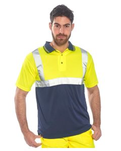 Portwest Two-Tone Polo - Workwear Shirt Durable Breathable Fit, High vis Protection, Wearer Comfort, Retain Shape
