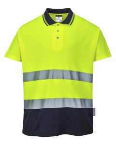 Portwest Two-Tone Cotton Comfort Polo Shirt - Durable Workwear Fit, Ribbed Collar and Cuffs, Colour Retention