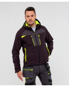 Portwest Softshell Jacket DX474 - Workwear Stretch Weather Resistant, Zipped Chest Pocket, Dynamic Inner Contrasting Fabric
