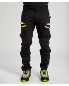 Portwest DX4 Service Trousers - Durable Workwear Stretch Fit, High-Rise Back Waistband Ensures Protection, Multiple Side Zip