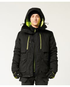 Portwest EV4 Winter Parka Jacket - Insulated Workwear Coat, Waterproof Zips Prevent Water Penetration, Chunky Baffle Inner