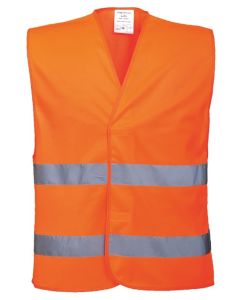 Portwest Hi-Vis Two-Band Vest - High Visibility Standard, Fabric is Lightweight, Vest-Port Fabric, Durable Polyester