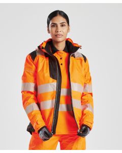 Portwest Women’s PW3 Hi-Vis Winter Jacket - Insulated Safety Jacket, Drawcord-Adjustable Hem, Hook-and-Loop Cuffs