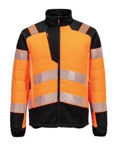 Portwest PW3 Hi-Vis Hybrid Baffle Jacket – High Visibility Jacket for Work Safety, Raglan Sleeves for a Comfort Fit