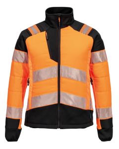Portwest Women’s PW3 Hi-Vis Hybrid Baffle Jacket - Body-Mapped Design, Elasticated Cuffs for a Secure Fit