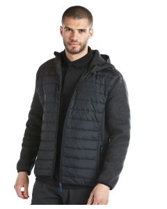Portwest KX3 Hybrid Baffle Jacket - Insulated Zip Front Design, Knitted Fabric with Brushed Backing, Internal Pocket for Safe Storage