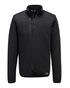 Portwest KX3 Sport Textured 1/4 Zip Sweatshirt KX376 - Durable Fit, Elasticated Cuffs for Secure Fit, One Chest Pocket with Zip Closure