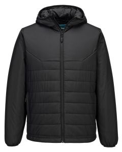 Portwest Professional Hooded Insulated Baffle Jacket -  Durable Fit, Zipped Pockets, Ergonomically Shaped Hood