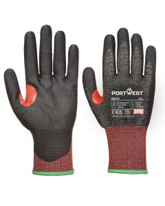 Portwest CS Cut F13 PU Gloves A670 - High Cut Resistance Grip Safety Gloves, Smooth PU Coating, Reflective Label