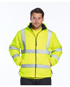Portwest Hi-Vis Mesh-Lined Fleece F300 - Full Zip Safety Jacket, Visible and Safe, Mesh Lining, Full Front Zip Fastening