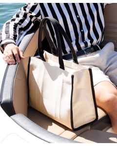 Quadra Puerto Large Tote – Structured Quilted-Twill Bag, Practical Zipped Pocket, Internal Baseboard, Self-Fabric