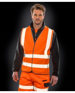 Result Core Safety Motorway Vest – High Visibility Reflective Workwear for Maximum Safety, Grey Polyester Bound Edges