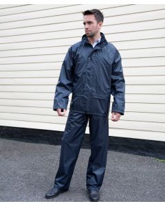 Result Core Rain Suit R225X – Lightweight, Weather-Resistant Polyester PVC-Coated Rainwear, 2 Spacious Front Pockets