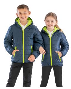 Result Core Junior Soft Padded Jacket – Lightweight, Shower-Proof Puffer with Reflective Accents, Soft Bound Cuff