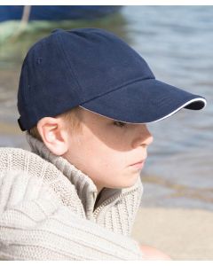 Result Headwear Junior Low-Profile Heavy Brushed Cotton Cap with Sandwich Peak – Adjustable Back, Unsupported Front Panels
