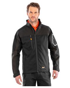 Result Work-Guard Sabre Stretch Jacket – Durable Waterproof Softshell with Reflective Details, Full Front Zip