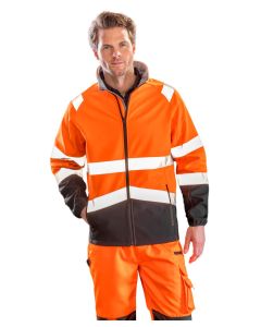 Result Safeguard Printable Safety Softshell Jacket - Microfleece Lined, Lightweight and Warm, Stand-Up Collar