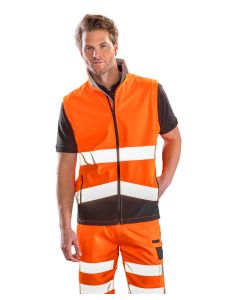 Result Safeguard Printable Safety Softshell Gilet - High Visibility, Reflective Zip Gilet, Microfleece Lined Custom Print