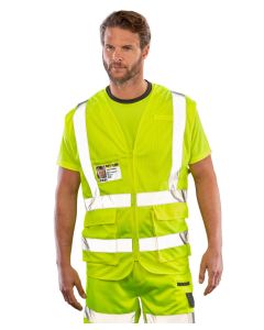 Result Safeguard Executive Cool Mesh Safety Vest – High-Visibility and Breathable Performance Design, Zipped Closure