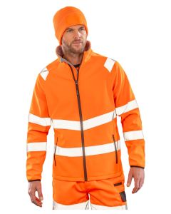 Result Genuine Recycled 2-Layer Printable Safety Softshell – Eco-Friendly, High-Visibility, Zip-Through Collar with Chin Guard