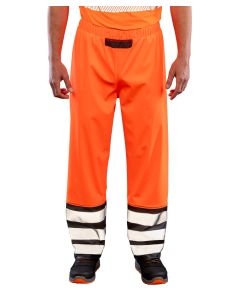 Result Recycled Heavy Duty Prism PU Safe and Dry Trousers with Recycled Backing - Reflective Overtrousers, Windproof Work Pants