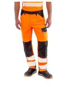 Result Safe-Guard Recycled Dynamic Stretch Safety Trousers - High Visibility, Slim Fit, Multi Pocket, Durable Work Trousers