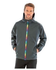 Result Genuine Recycled Prism PU Waterproof Jacket With Recycled Backing – Technicolour Zip, Soft and Supple-Feel Fabric