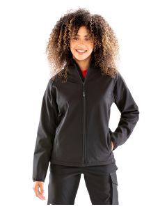 Result Genuine Women’s Recycled 3-Layer Printable Hooded Softshell – Enhanced Water Repellency, Eco-Friendly Style
