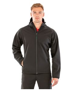 Result Genuine Recycled 3-Layer Printable Hooded Softshell – Eco-Friendly, Durable Performance Outerwear