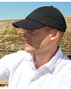 Result Headwear Low-profile Heavy Brushed Cotton Cap with Sandwich Peak — Adjustable, Stylish, Unsupported Front Panels