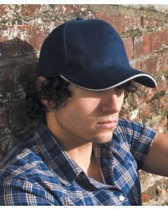 Result Headwear Pro-Style Heavy Cotton Cap with Sandwich Peak – Durable, Customisable, 6 Panel, Full Profile, Laminated Cotton Support