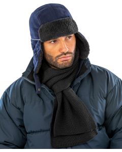 Result Winter Essentials Ocean Trapper Hat – Cosy Fleece-Lined Outdoor Winter Headwear, Windproof, 4 Panel, Reflective Detail