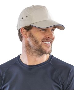 Result Headwear Printers Plush Cotton 5-Panel Cap – Contrasting Sandwich Peak & Metal Buckle Adjuster